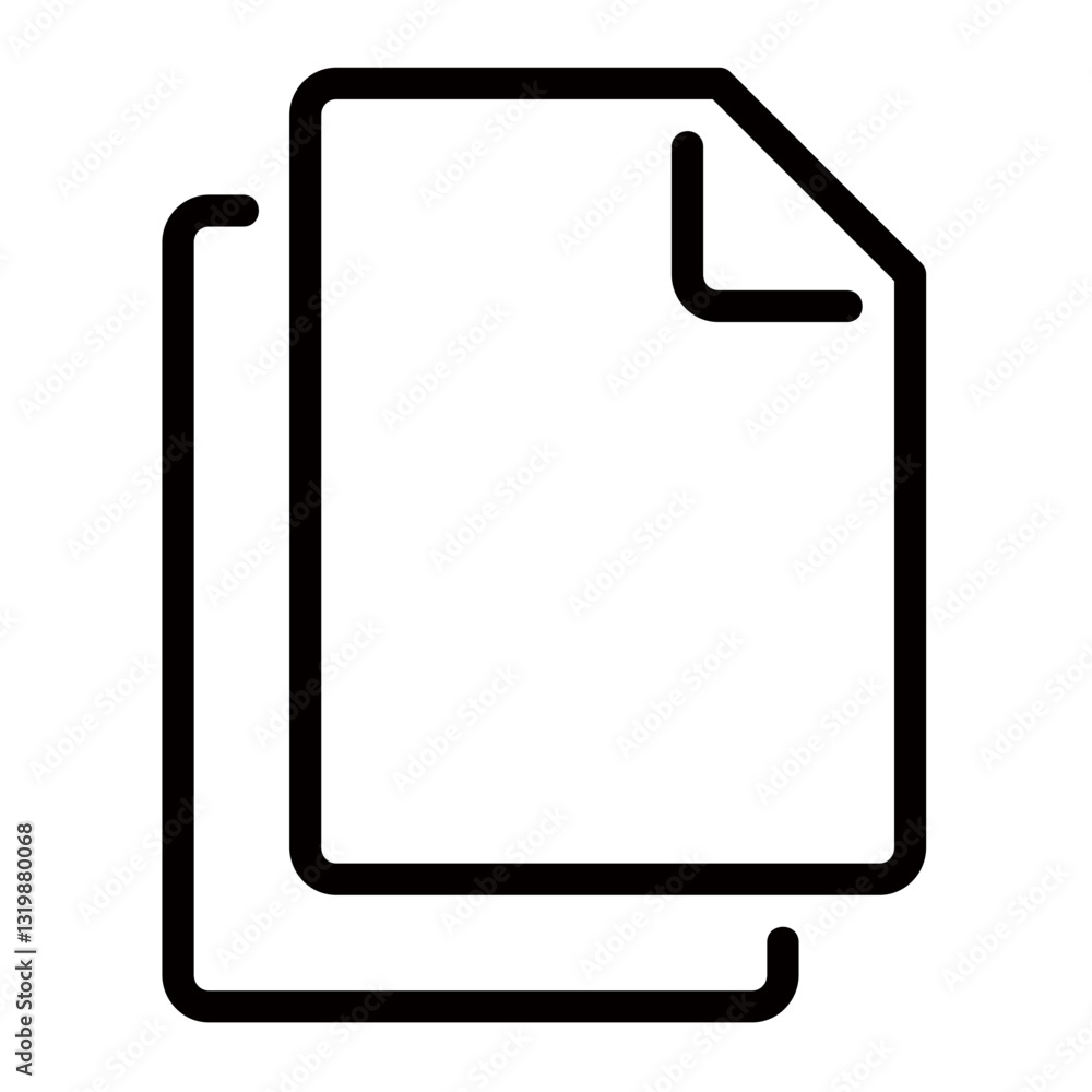 Aufkleber two documents stacked neatly representing organization and efficiency with clean lines and a simple 