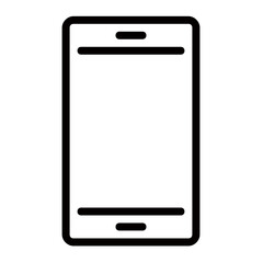 A Simple Smartphone Icon Representing Modern Communication And Connection In A Clean Minimalist Style With Bold Black Lines On A White Background