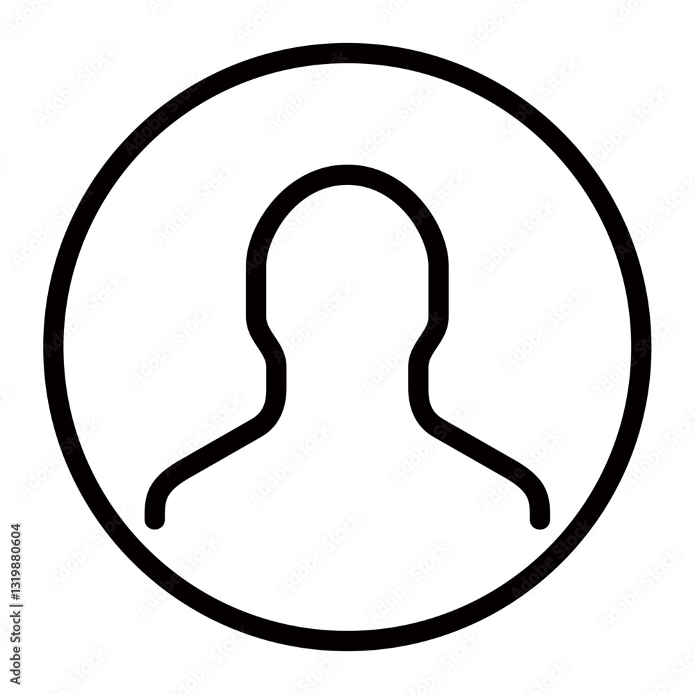 Poster a simple yet elegant profile icon representing a persons online identity with a clean minimalist lin
