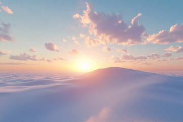 Obraz premium Sunset over an empty desert landscape