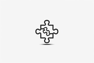 Obraz premium Puzzle Piece Icon Minimalist Design for Problem Solving Collaboration and Teamwork Concepts