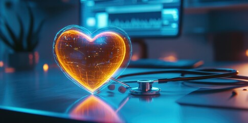 Obraz premium Digital Heart Visualization in Modern Medical Setting