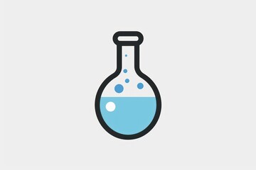Chemical Reaction in a Flask A Simplified Illustration of Science Experiment with Bubbles and