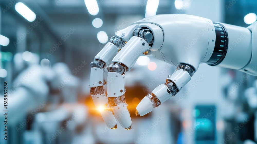 Fototapete innovative robotic manufacturing in an automated factoy with advanced ai systems controlling product