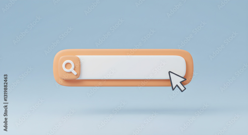 Aufkleber search bar blank template for website navigation. homepage empty search box mockup with cursor. digi