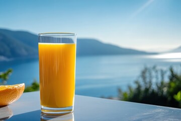 Orange Juice by the Sea: A Refreshing Morning Drink