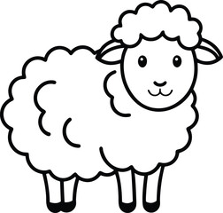 Silhouette of a sheep, sheep line art vector, sheep silhouette isolated on white background, vector illustration 