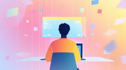 Student engages in virtual learning environment powered by artificial intelligence showcasing innovative educational methods and technology integration