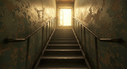 Obraz premium Abandoned Hospital Staircase