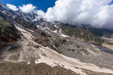 Monte Rosa glacier, Anzasca valley, Italy..