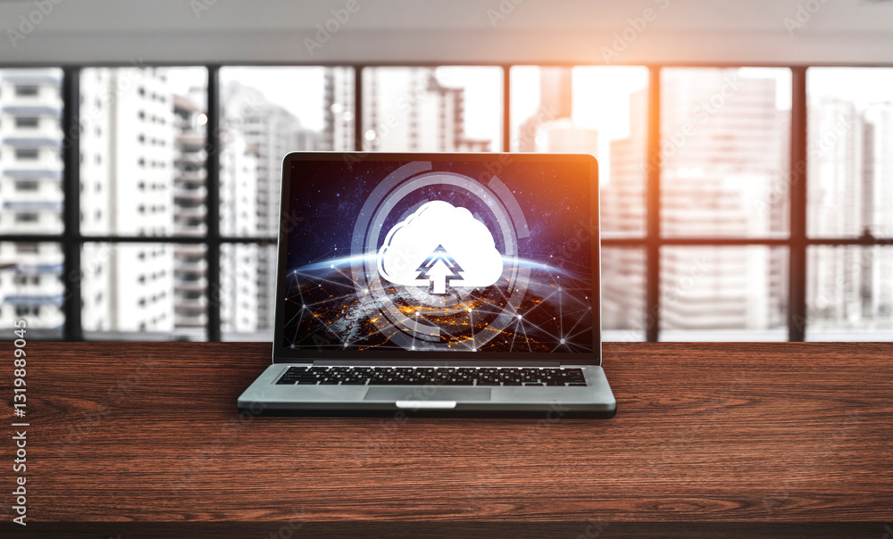 Poster cloud computing software for modish remote work and personal data storage