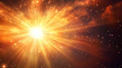 Naklejka premium Luminous celestial burst: a radiant light show. Solar Luster. Illustration