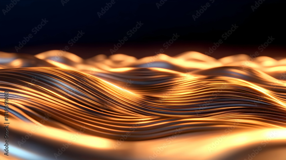 Poster this abstract image features flowing waves of light, representing digital fluidity and innovation. p