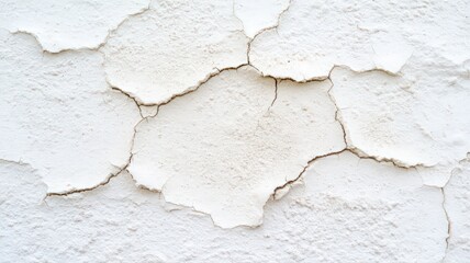 Close-Up of Cracked White Textured Surface