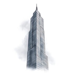 Fototapeta premium Realistic modern architectural skyscraper sketch high resolution hd image