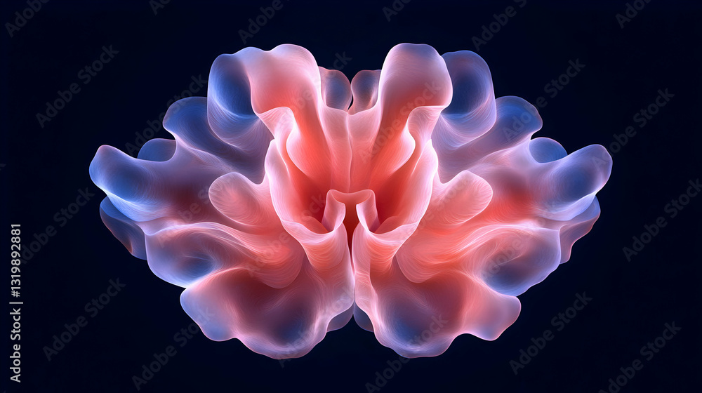 Poster an abstract illustration of colorful wave patterns that resemble organic shapes, creating a visually