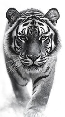 Realistic tiger head pencil sketch high resolution hd image