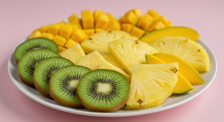 Fruit Platter with Kiwi, Pineapple, and Mango