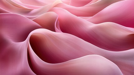 Pink fabric waves, soft light, abstract background, design texture