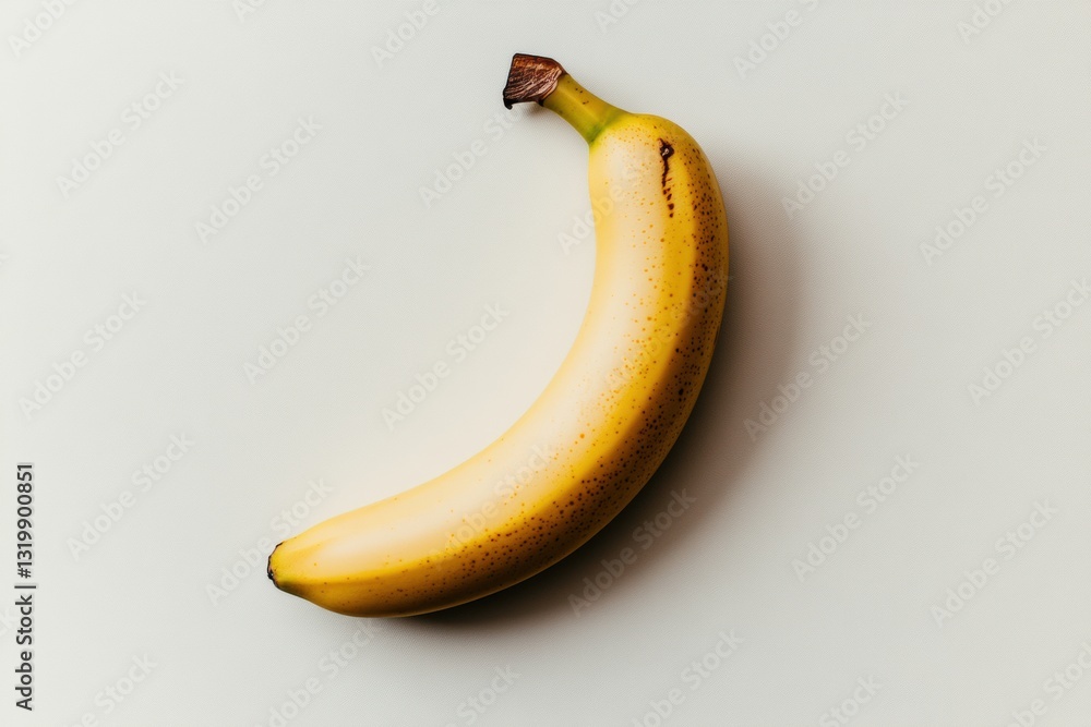 Poster bright yellow banana centered on a clean pastel background, showcasing minimalist design principles 