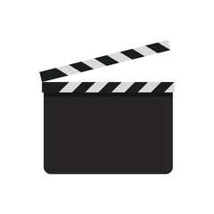 Empty clapperboard on white background