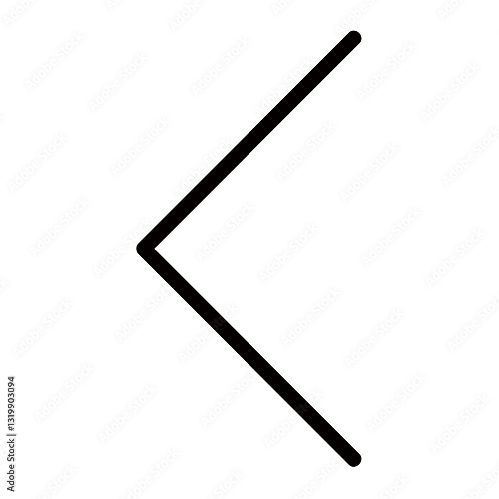 Poster a simple bold black arrow pointing left, symbolizing return or previous action, featuring a minimali
