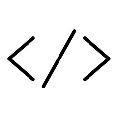 A Simple Yet Elegant Coding Icon Representing The Beginning And End Of A Program, Designed With Clean Lines And Bold Strokes For Maximum Clarity