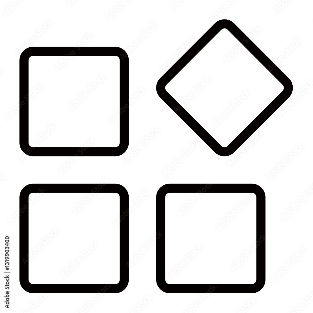Poster a simple yet elegant arrangement of squares and a diamond, suggesting order and a touch of unexpecte