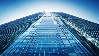Fototapeta premium modern glass facade of a skyscraper building