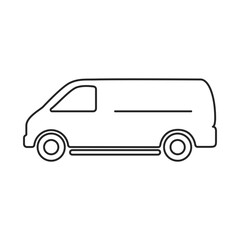 Online shopping delivery van icon outline vector
