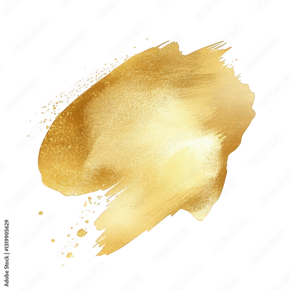 Poster golden watercolor brushstroke with a smooth texture and subtle shimmer often used as a design elemen
