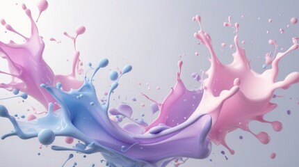 Abstract Splash of Pastel Colors in Motion Dynamic Artistic Design for Creative Projects and V