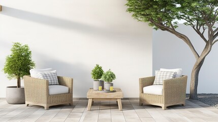 A photo of a patio with outdoor furniture