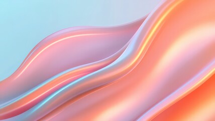 Fototapeta premium Abstract Pink and Orange Flowing Shapes on Blue Background