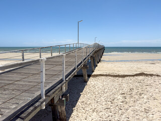 Historic Largs Jetty on Largs Beach in Adelaide, South Australia