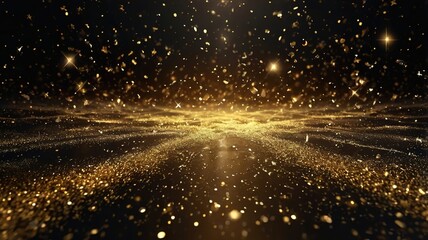 Luxury Gold Glitter Background with Glitter Particle Effect for Celebration and Event