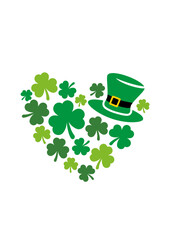 Heart shaped shamrock to the St. Patrick day