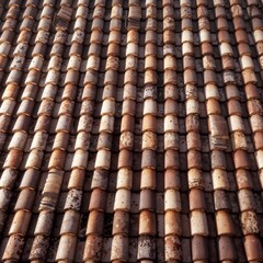 Aged Terracotta Roof Tiles in Repeating Pattern