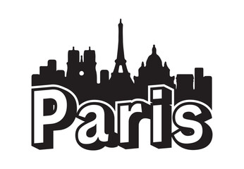 Obraz premium Skyline Silhouette Paris