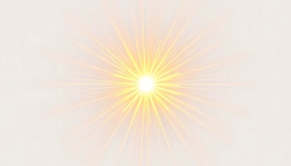 Obraz premium Golden Light Radiating All Directions White Background