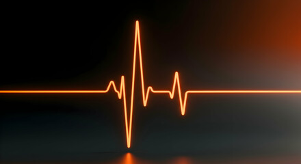 Glowing ECG Heartbeat Line Medical and Healthcare Pulse Monitor