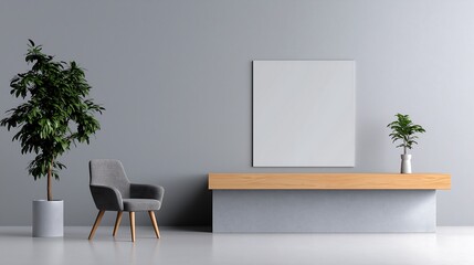 Fototapeta premium Sophisticated Gray Studio Table with Polished Finish for Product Presentations