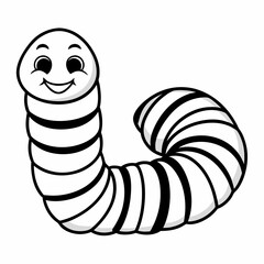 Fototapeta premium a cheerful cartoon worm with a happy expression smiles brightly, perfect for educational or playful designs, vector illustration