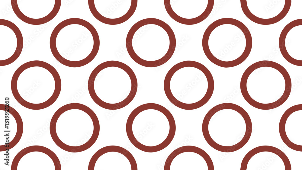 Poster a seamless pattern of red rings arranged in a repeating grid, forming a geometric and abstract desig
