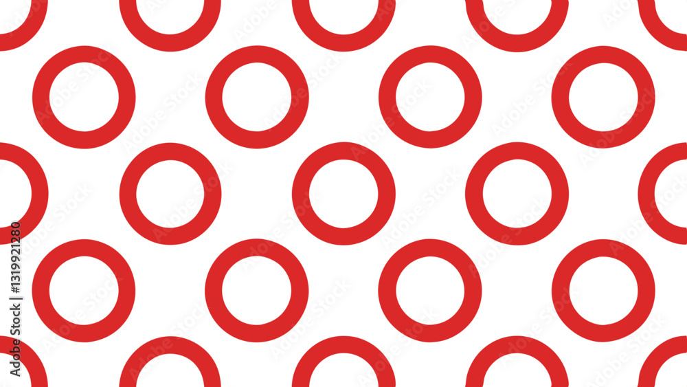 Aufkleber red circle seamless pattern. a creative design with repeating circular shapes and striking contrast,