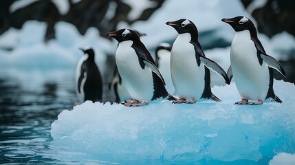 Obraz premium Majestic Penguins on Iceberg