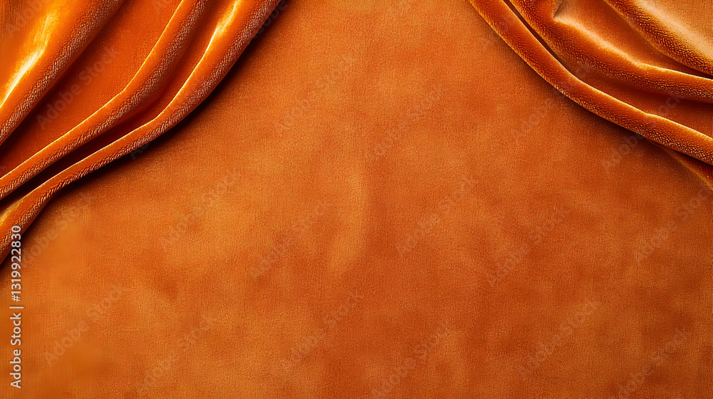 Aufkleber luxurious textured brown velvet background with golden edges and folds displaying a soft and elegant