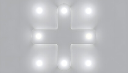 Fototapeta premium Business for Profit, Benefit, health insurance, Development and growth concepts. Represented by a plus sign with copy space , with white tonespng