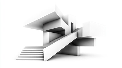 Fototapeta premium Abstract architectural model of a modern building