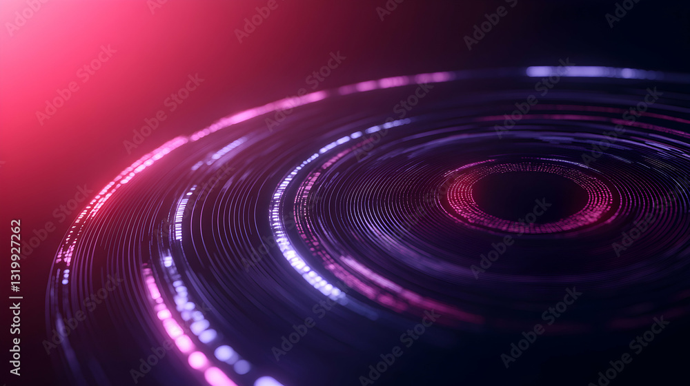 Poster this vivid digital abstract showcases circular waves of light, highlighting a mesmerizing blend of c